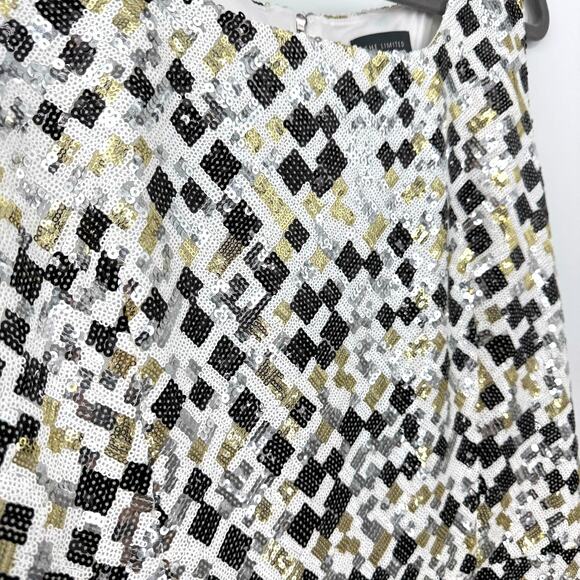 The Limited Sequin Dress 18 Gold Silver Metallic Sparkle Sleeveless Party NEW - Picture 4 of 9